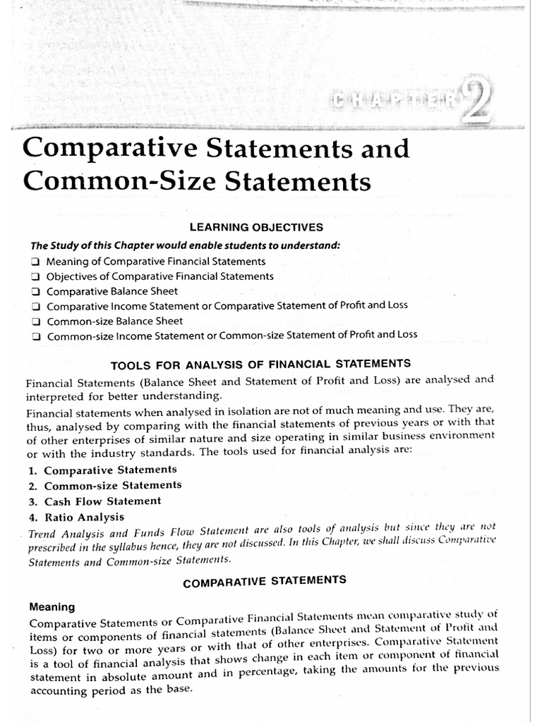 Common Size Comparative Statements | PDF
