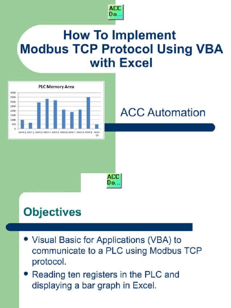 How To Implement Modbus TCP Protocol Using VBA Wit Excel | PDF