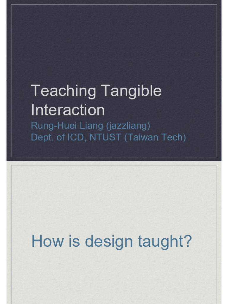 Teaching Tangible Interaction | PDF