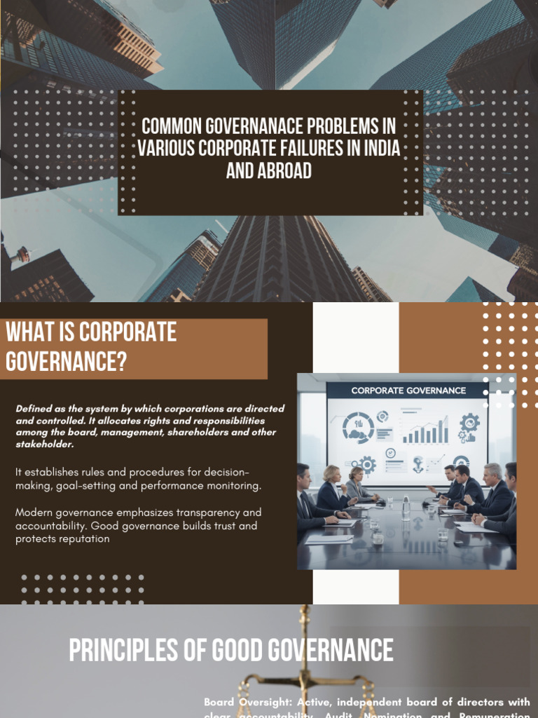 Common Governanace Problems in Various Corporate Failures in India and ...