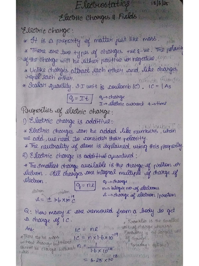Physics Vizag Sir Notes Class 12 | PDF