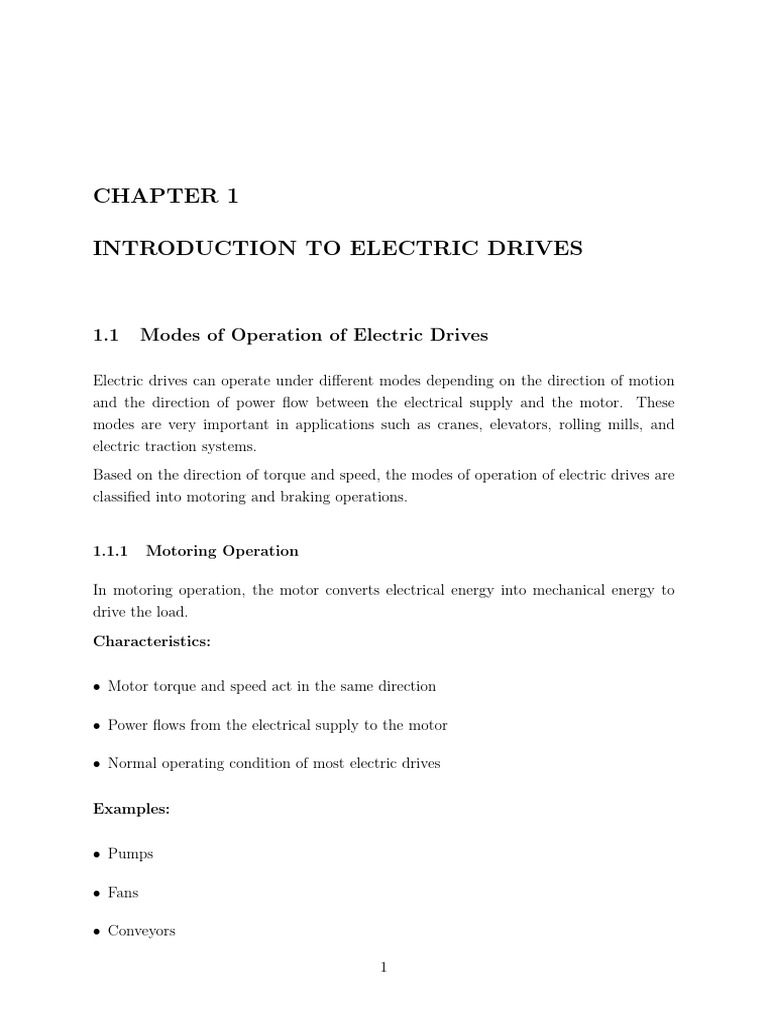 5 Modes of Operation, Closed Loop Control of Drives | PDF | Electric ...