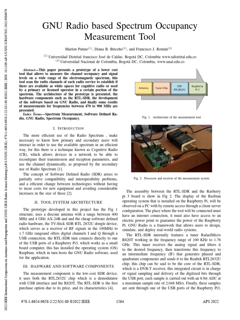 2022 GNU Radio Based Spectrum Occupancy Measurement Tool | PDF ...