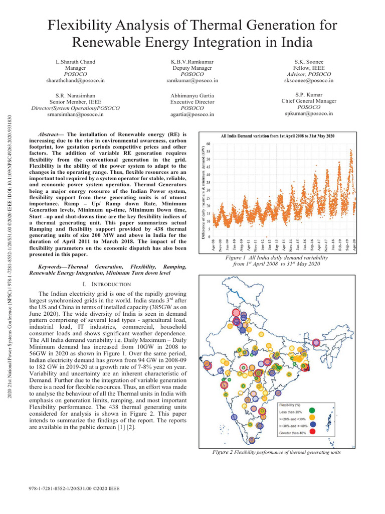 Flexibility Analysis of Thermal Generation For Renewable Energy ...