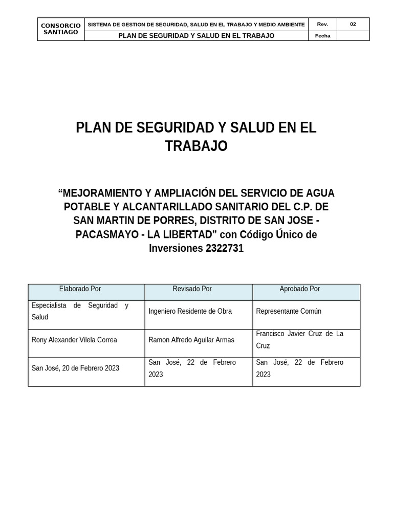 05 Plan de Seguridad y Salud en El Trabajo | PDF | Seguridad y salud ...