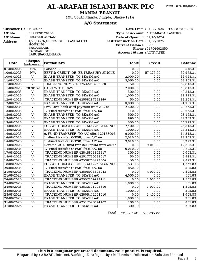 DEPOSIT Account Statement Amr 2025-09!09!16!20!00 435560Al-Arafah ...