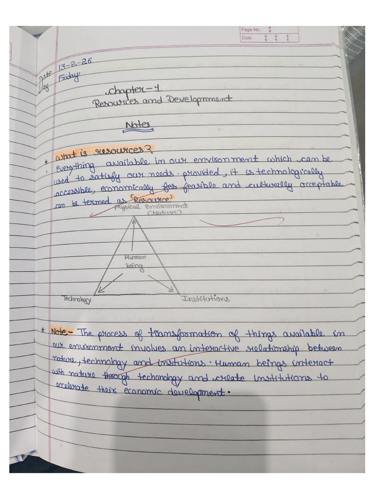 Hand Written Notes of Class 9 SST Geo | PDF