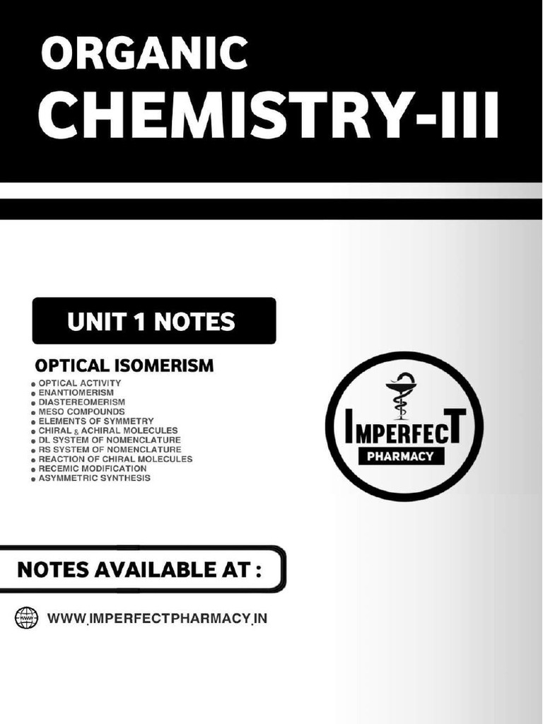 UNIT 1 Pharmaceutical Organic Chemistry III IMPERFECT PHARMACY ...