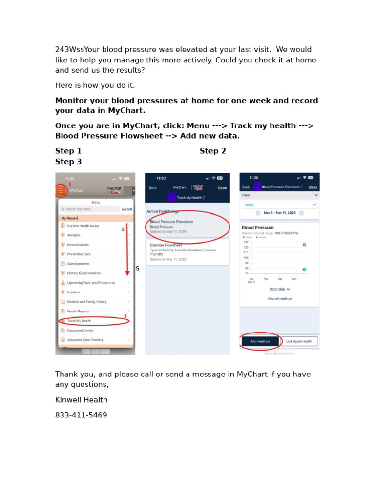 MyChart Flowsheet Directions | PDF