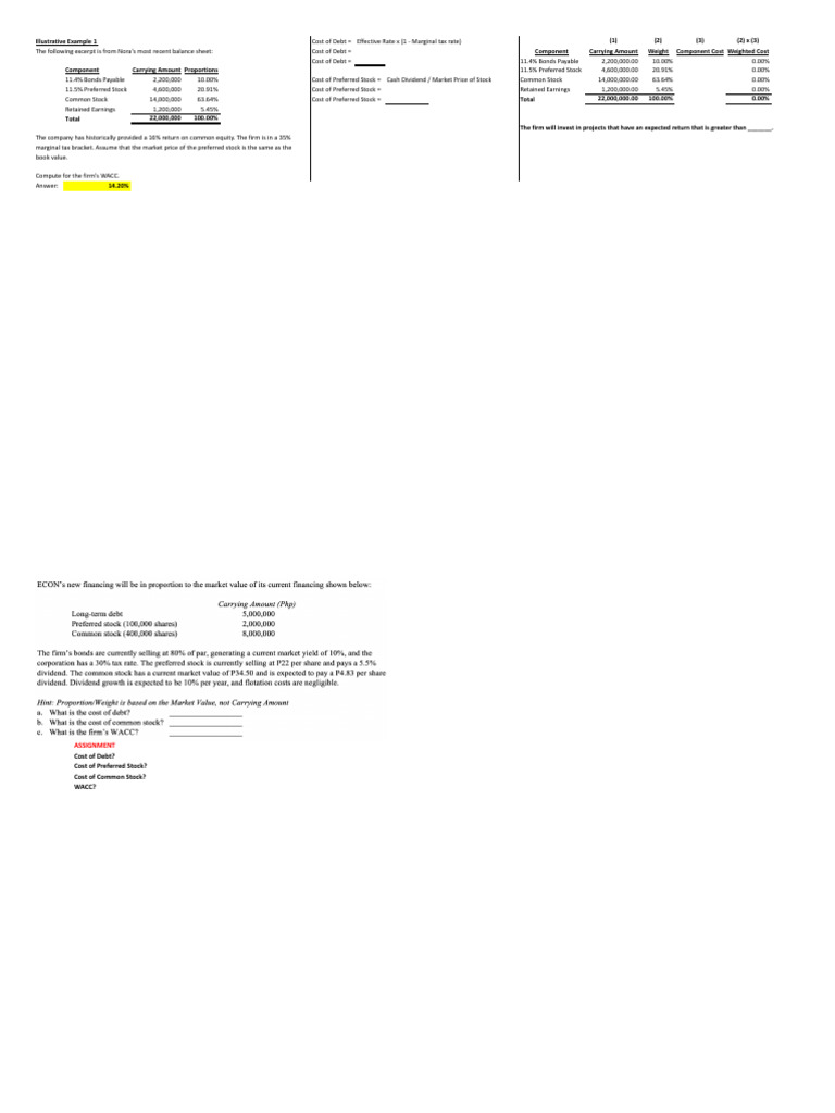 Lecture 5.1-Examples | PDF | Cost Of Capital | Stocks
