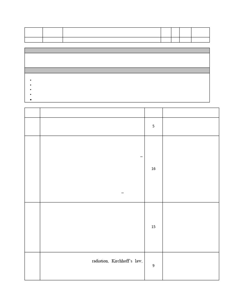 NMEC208-HMT-25-26 Lecture Plan and Marks Distribution | PDF | Heat ...
