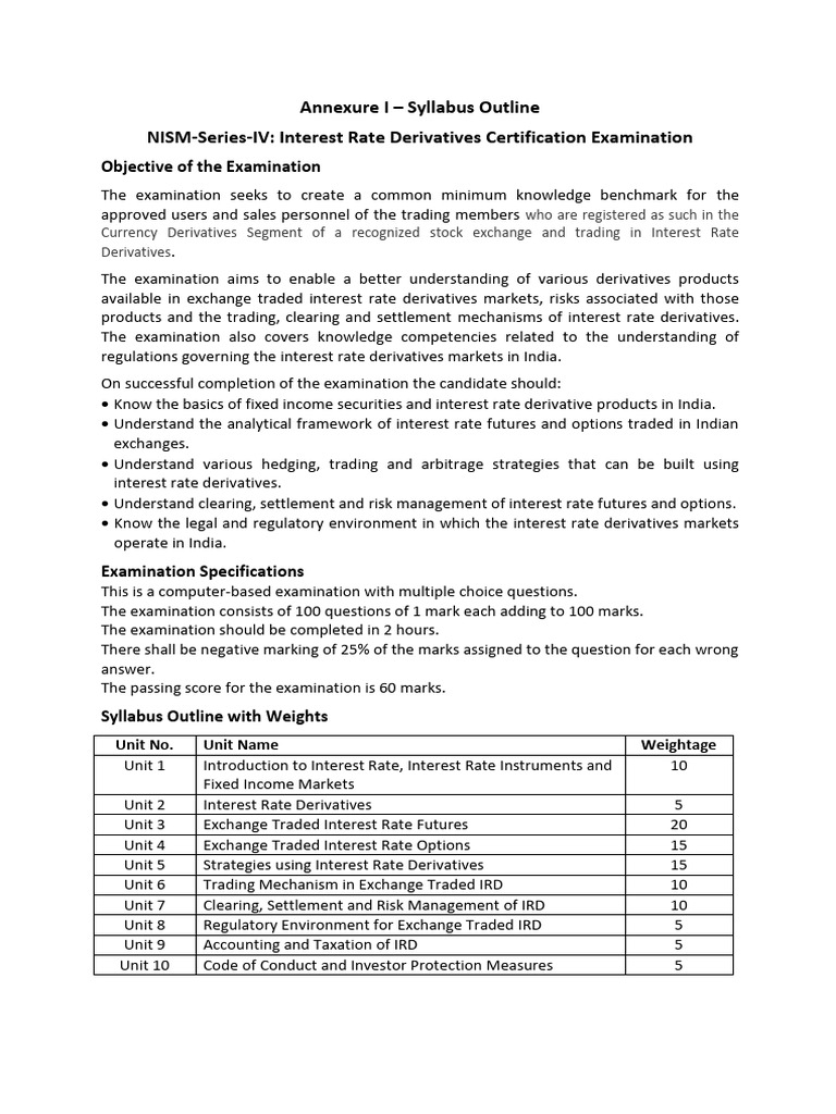 Annexure I To PR 2022 Syllabus Outline of IRD | PDF