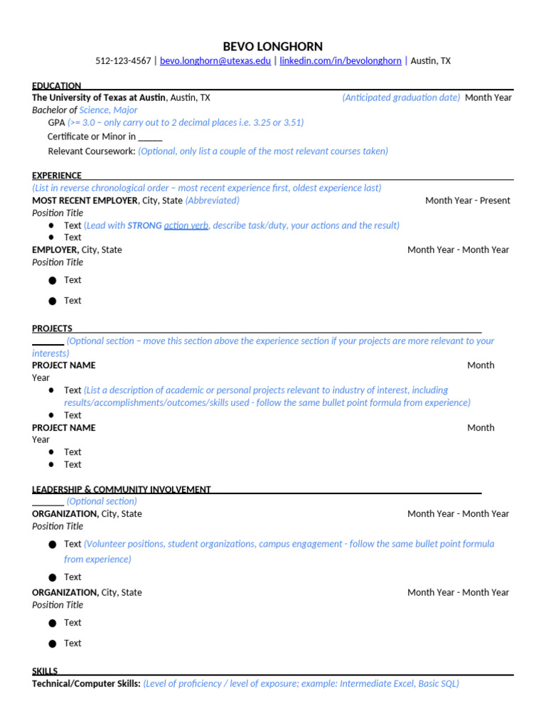 CNS General Resume Template | PDF
