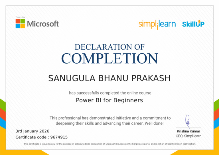Microsoft Power Bi Certificate | PDF