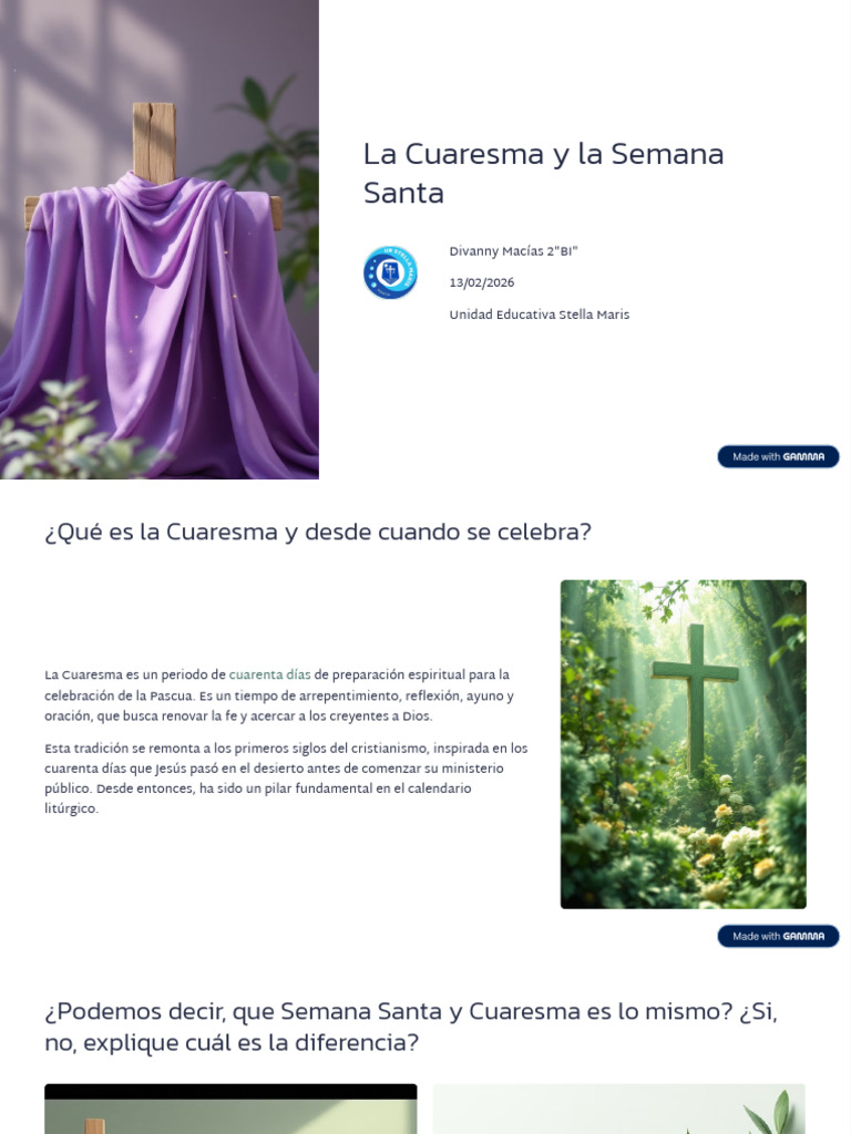La Cuaresma y La Semana Santa | PDF | Prestado | eucaristía