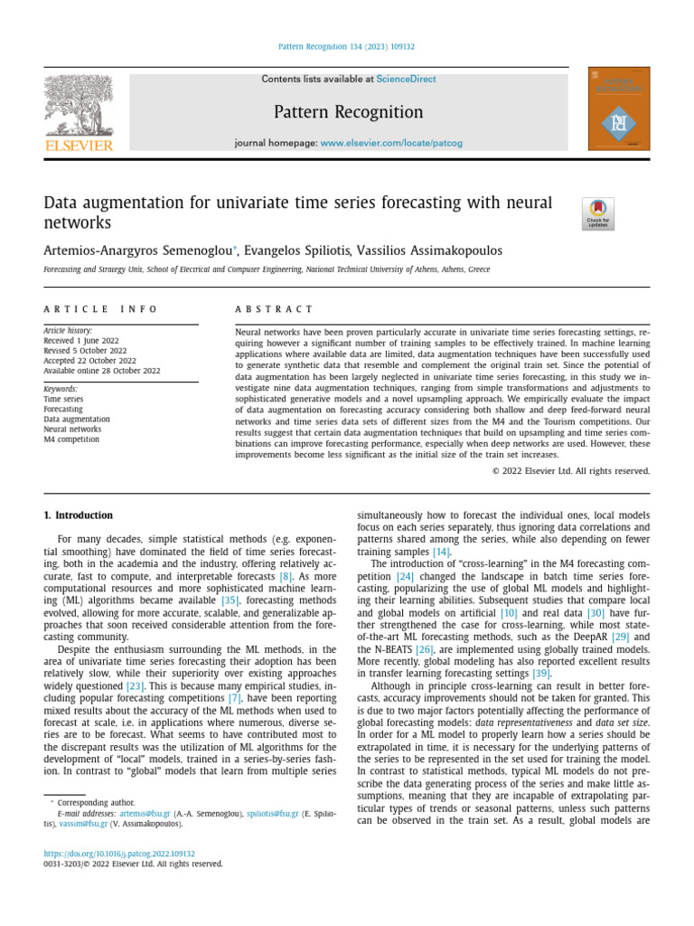 2023PR - Data Augmentation For Univariate Time Series Forecasting With ...