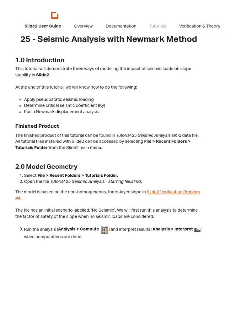 Slide2 Tutorials - 25 - Seismic Analysis With Newmark Method | PDF ...