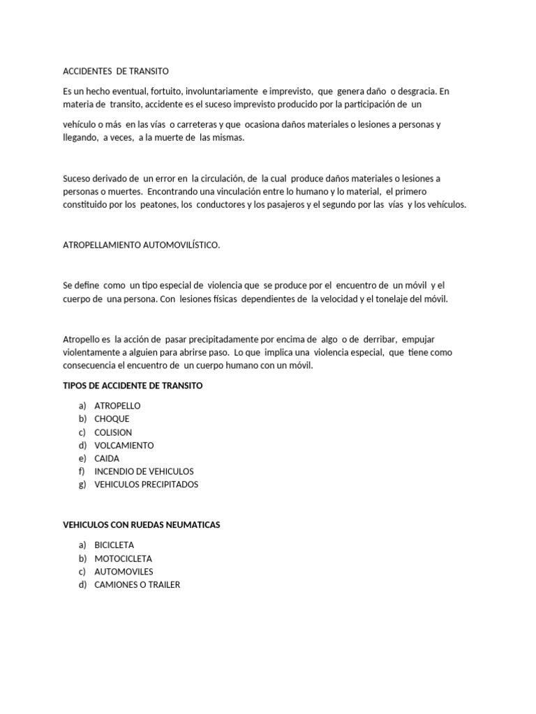 Accidentes de Transito | PDF | Accidente de tráfico | Peatonal