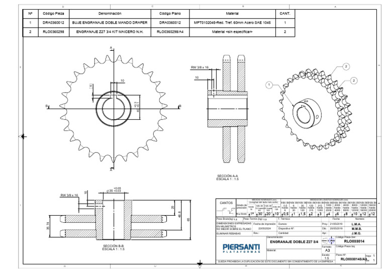 RLO0330143-Engranaje Doble Z27 3-4 | PDF