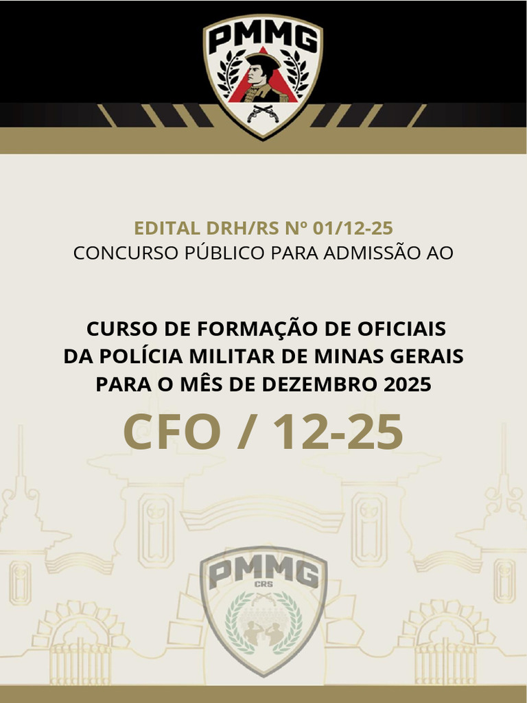 Edital PMMG BH RP 01 2025 Cfo | PDF | Oficial (Forças Armadas)