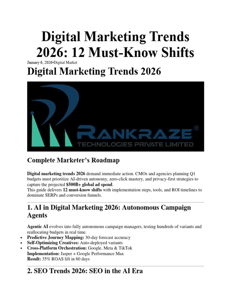 Digital Marketing Trends 2026 12 Must KN | PDF | Digital Marketing ...