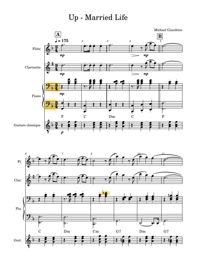 Up - Married Life: Michael Giacchino | PDF