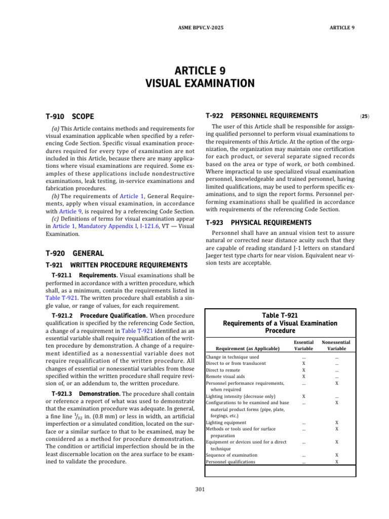 Art 9 Asme V 2025 IV | PDF | Light | Electromagnetic Radiation