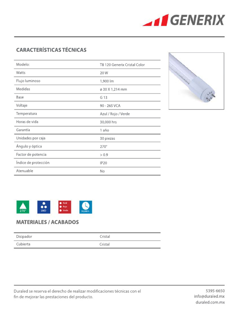 ficha-tecnica-t8-120-generix-cristal-color-pdf