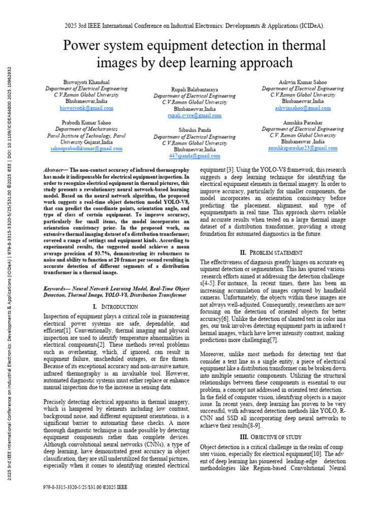 Power System Equipment Detection in Thermal Images by Deep Learning ...