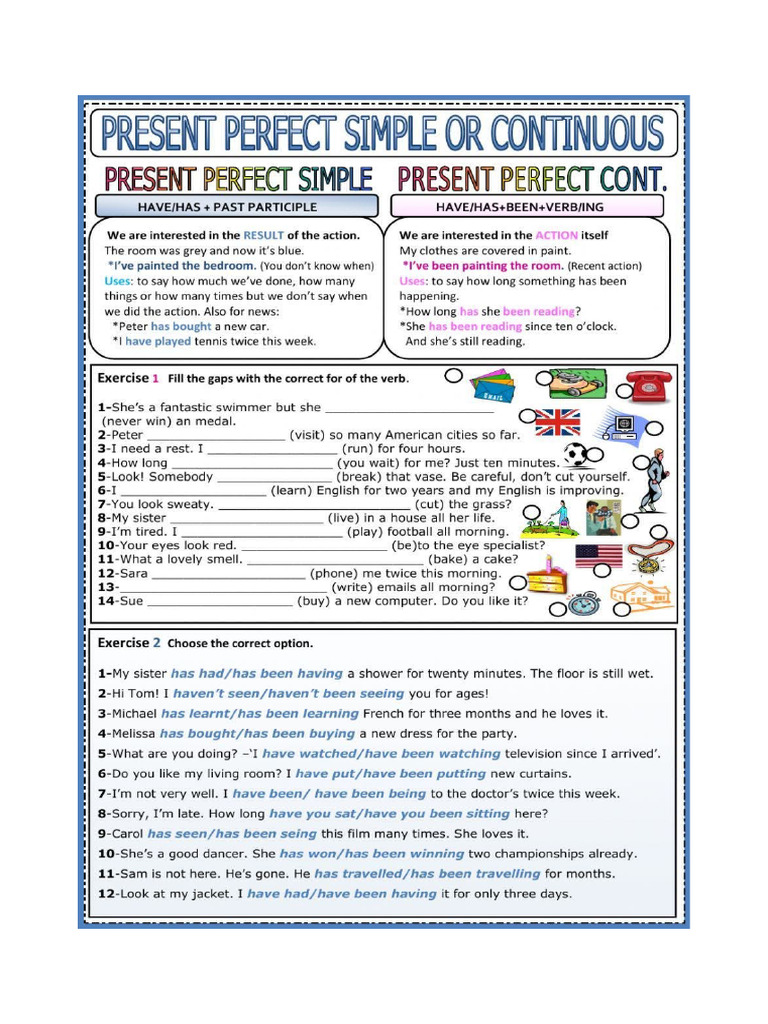 Present Perfect Simple and Continuous | PDF