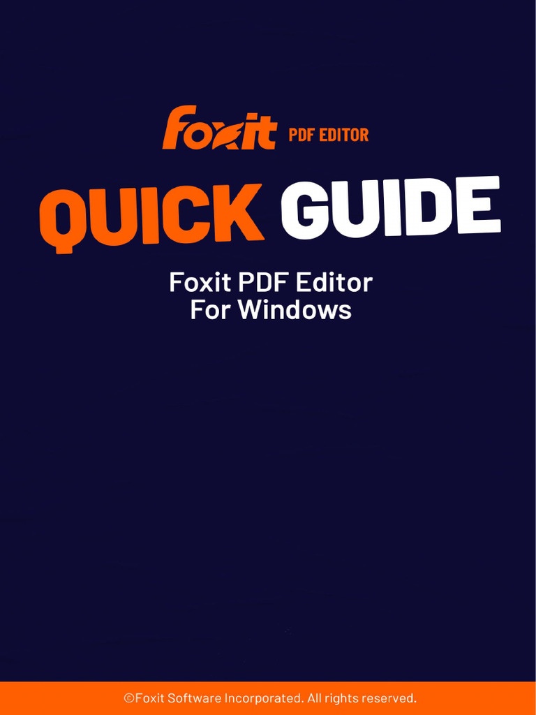 Foxit PDF Editor - Quick Guide | PDF