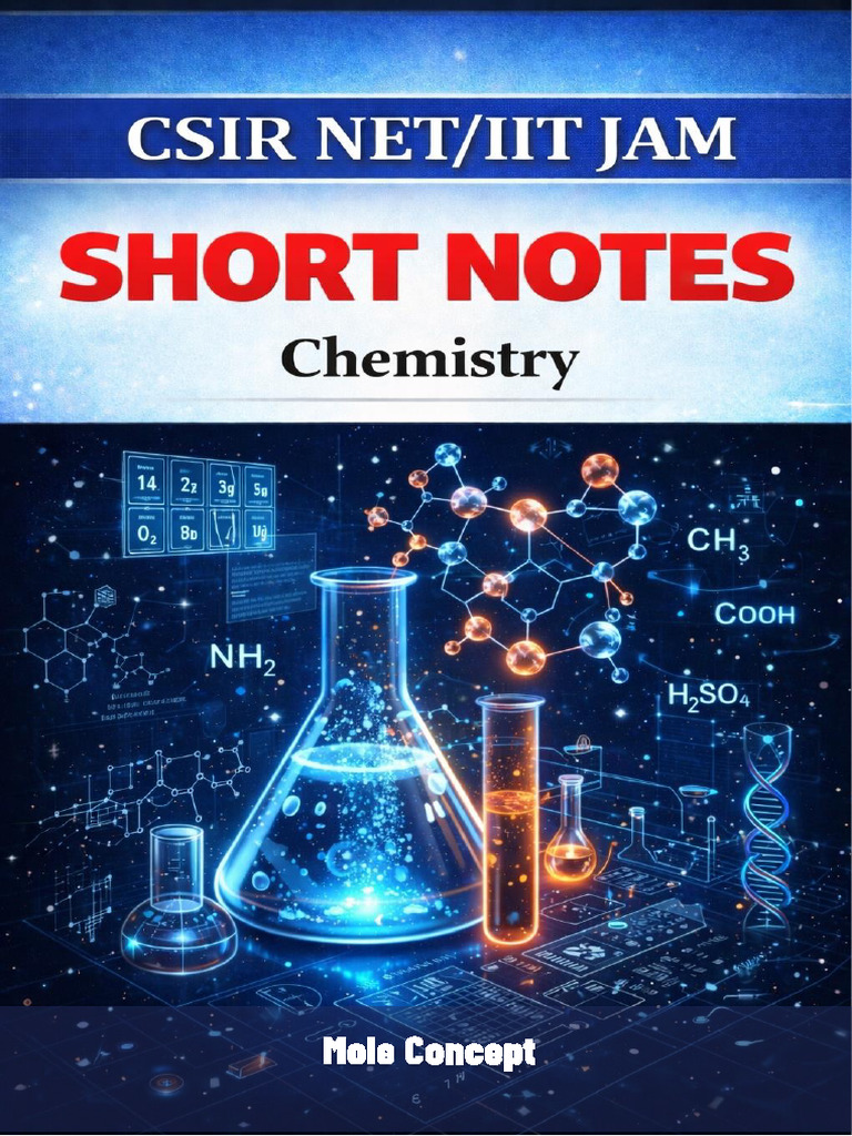 Mole Concept Short Notes | PDF | Mole (Unit) | Stoichiometry