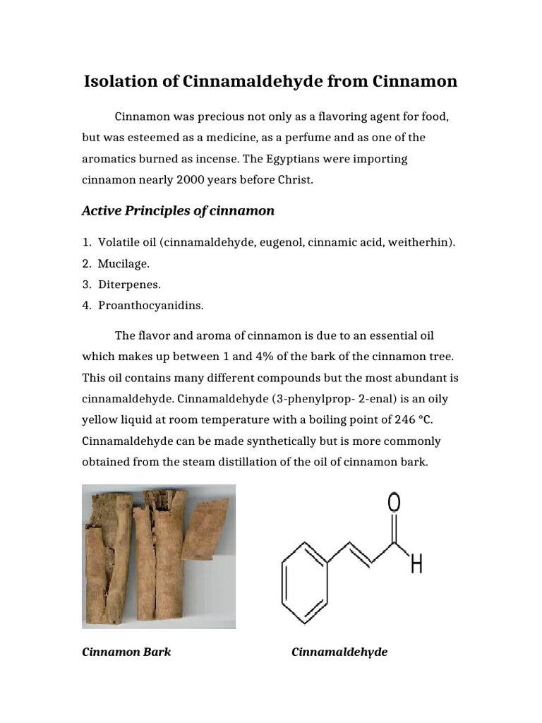 7-Isolation of Cinnamaldehyde From Cinnamon | PDF | Essential Oil ...