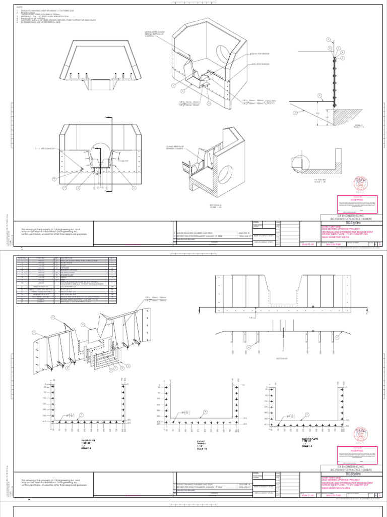Intake Weir Plate Shop Drawings | PDF | Mechanical Engineering