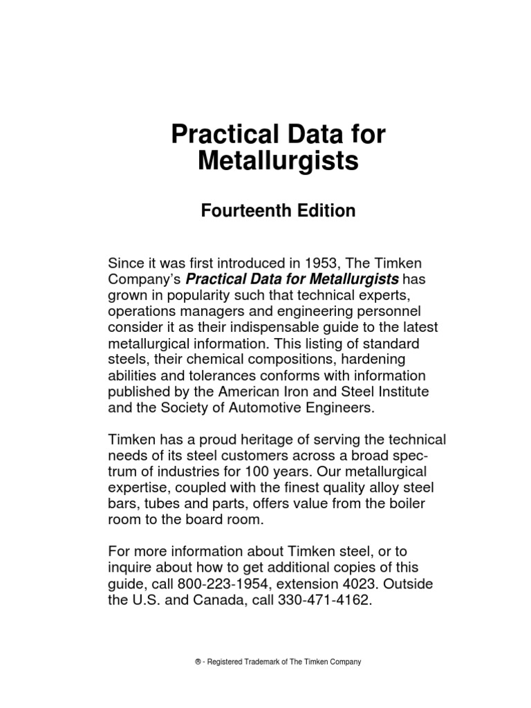 Practical Data Handbook PDF Metallurgy Steel