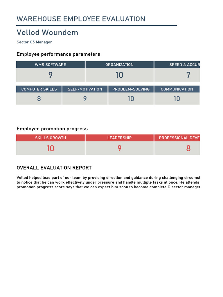 New Warehouse Employee Evaluation Template | PDF