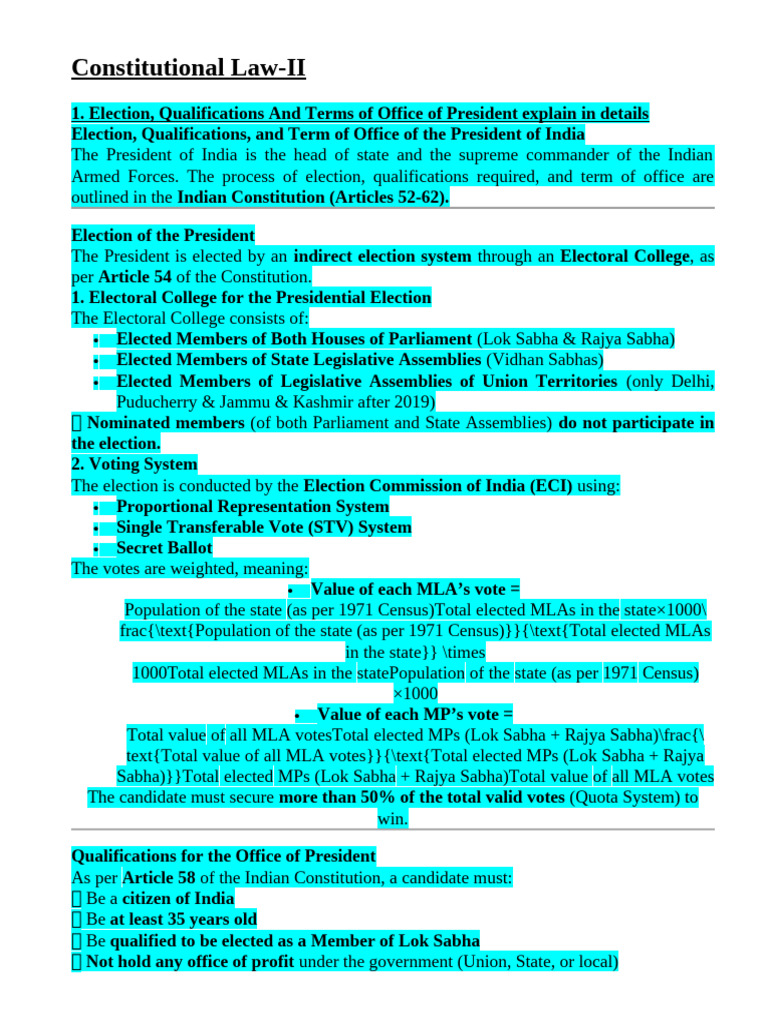 Constitutional Law-II Details | PDF | Cabinet (Government ...