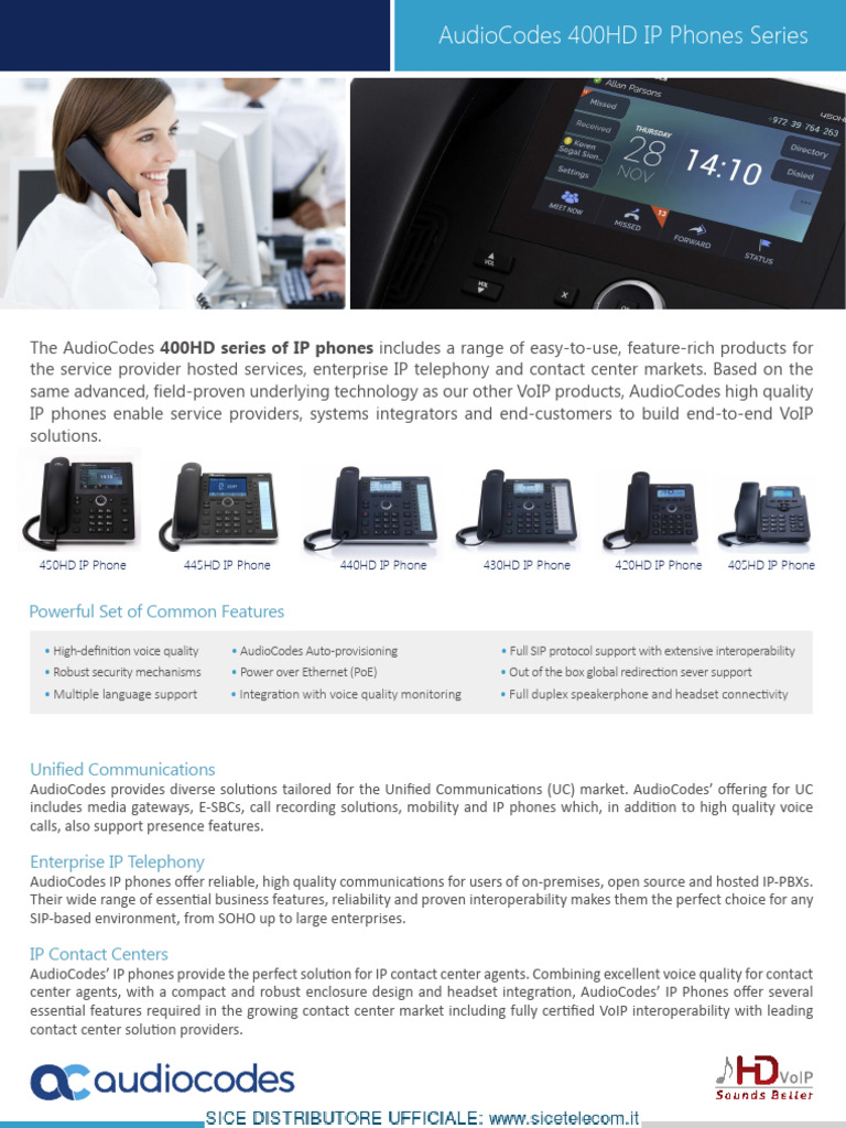 Audiocodes Telefoni VoIP Series 450HD | PDF | Session Initiation ...