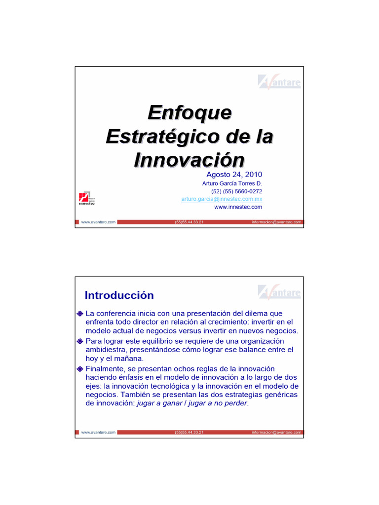 Enfoques Estrategia Innovacion | PDF | Innovación | Modelo de negocio