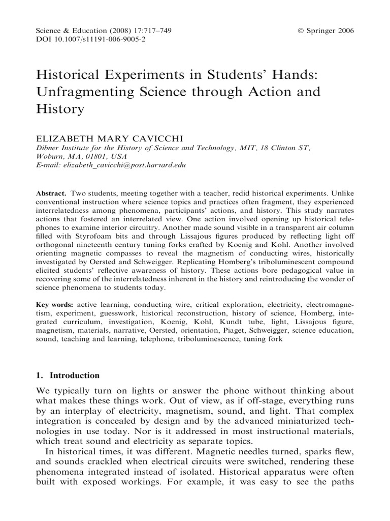 Historical Experiments | PDF | Sound | Telephone