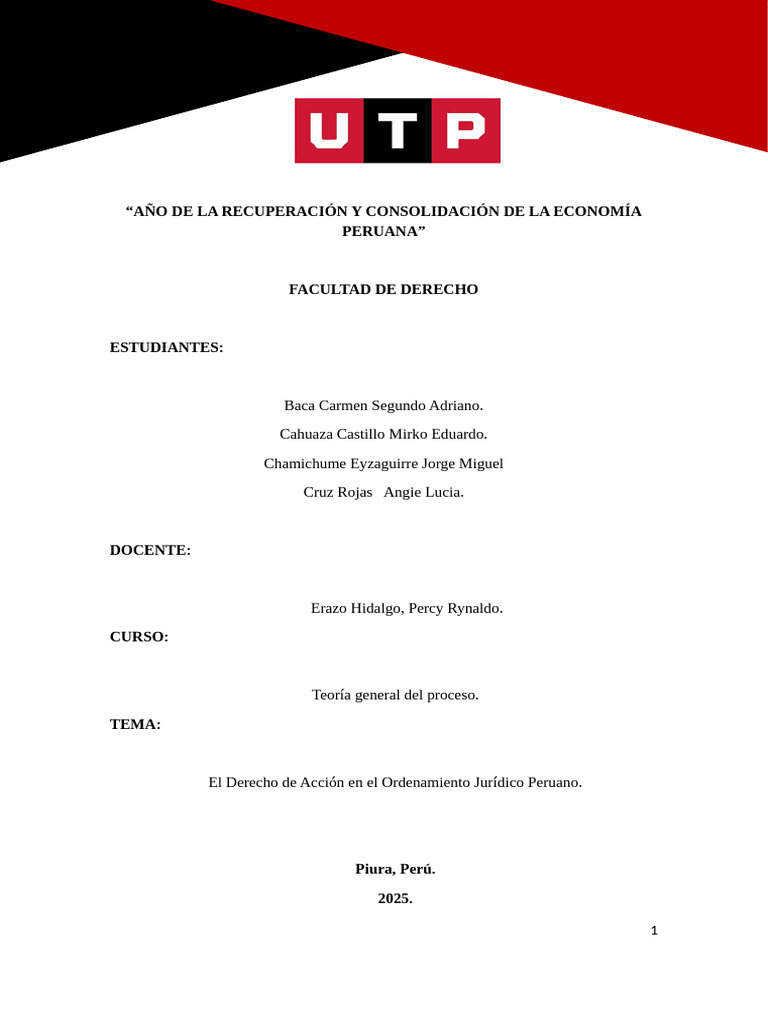 El Derecho de Acción en El Ordenamiento Jurídico Peruano | PDF | Ley ...