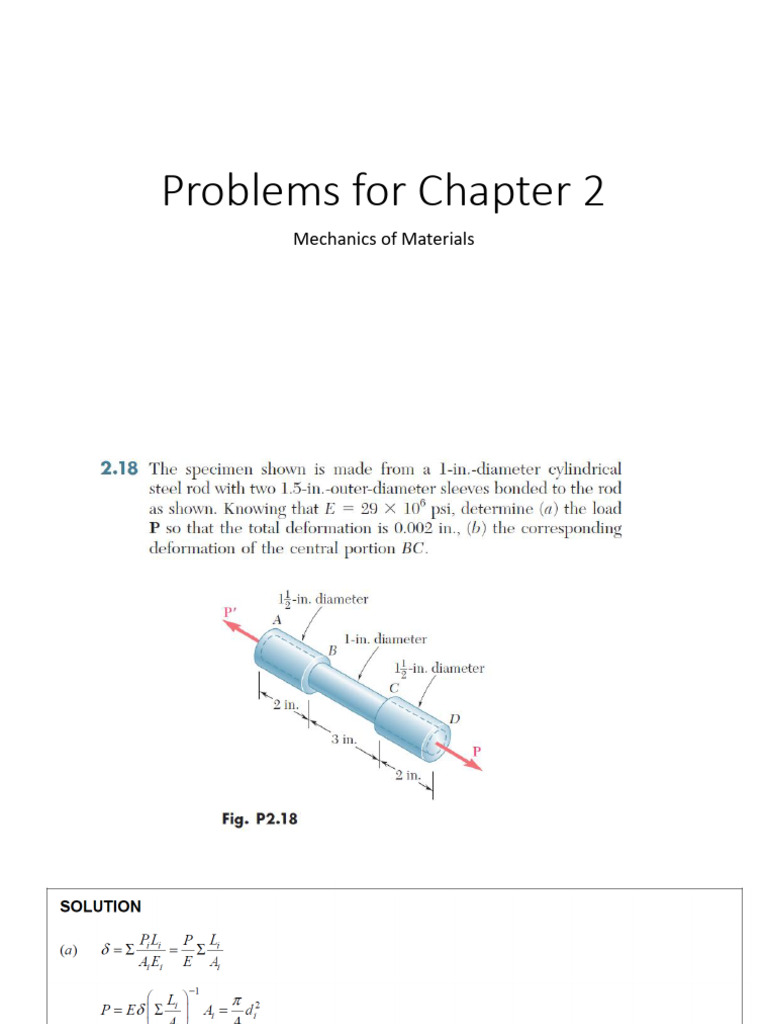 Problems Axial Loading | PDF