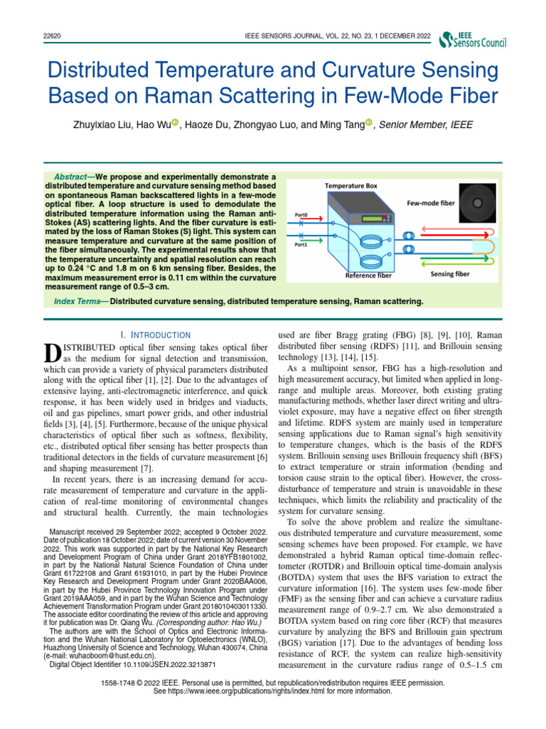Distributed Temperature and Curvature Sensing Based On Raman Scattering ...