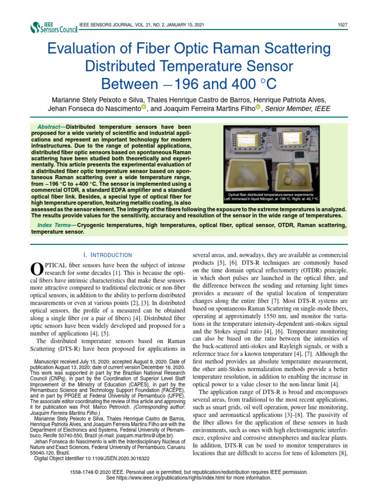 Evaluation of Fiber Optic Raman Scattering Distributed Temperature ...