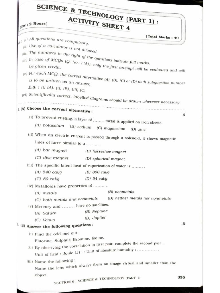 Science 1 Paper 4.2024 | PDF