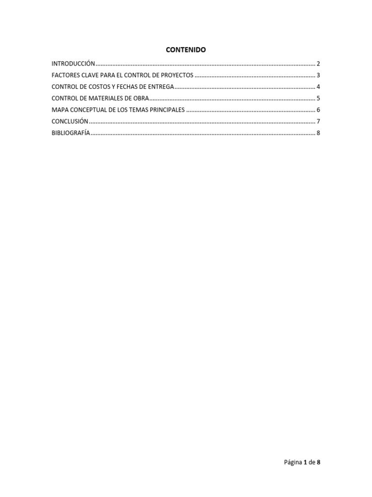 FACTORES CLAVE PARA EL CONTROL DE PROYECTOS, CONTROL DE COSTOS Y FECHAS ...