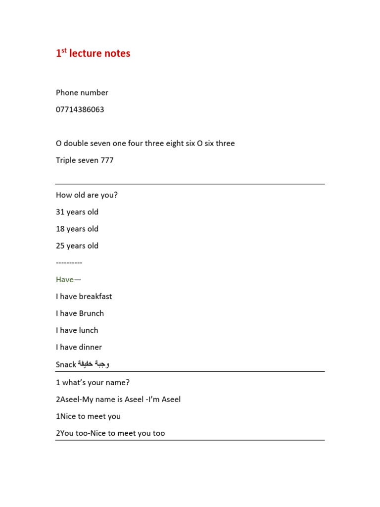 2nd Lecture Notes | PDF