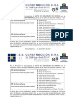 Convocatoria Acto Comienzo de Curso 2012-2013