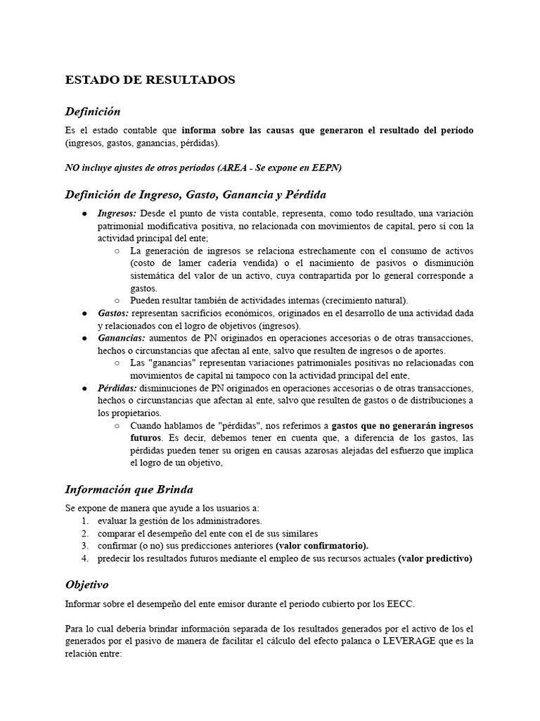 2 - Estado de Resultados | PDF | Contabilidad | Impuestos