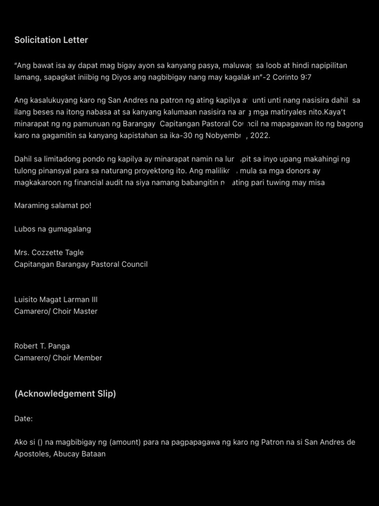 Solicitation Letter | PDF